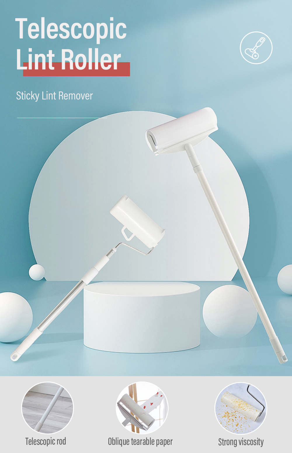 High-end Telescopic Lint Roller-1
